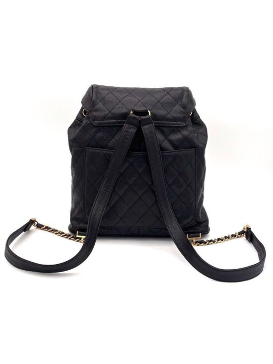 Chanel Quilted Caviar Leather Chain Backpack Black main image 4
